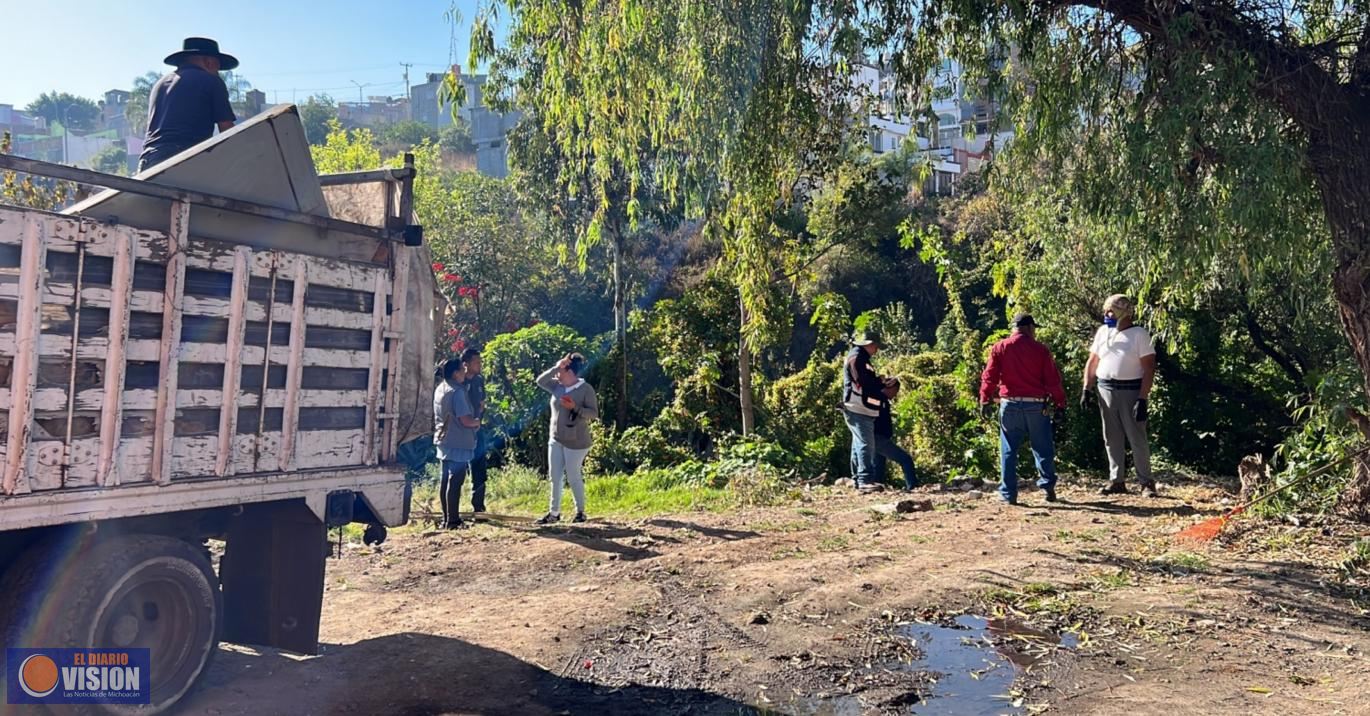 Gobierno de Morelia realiza limpieza integral en colonias Cayetano Andrade y Rector Díaz Rubio