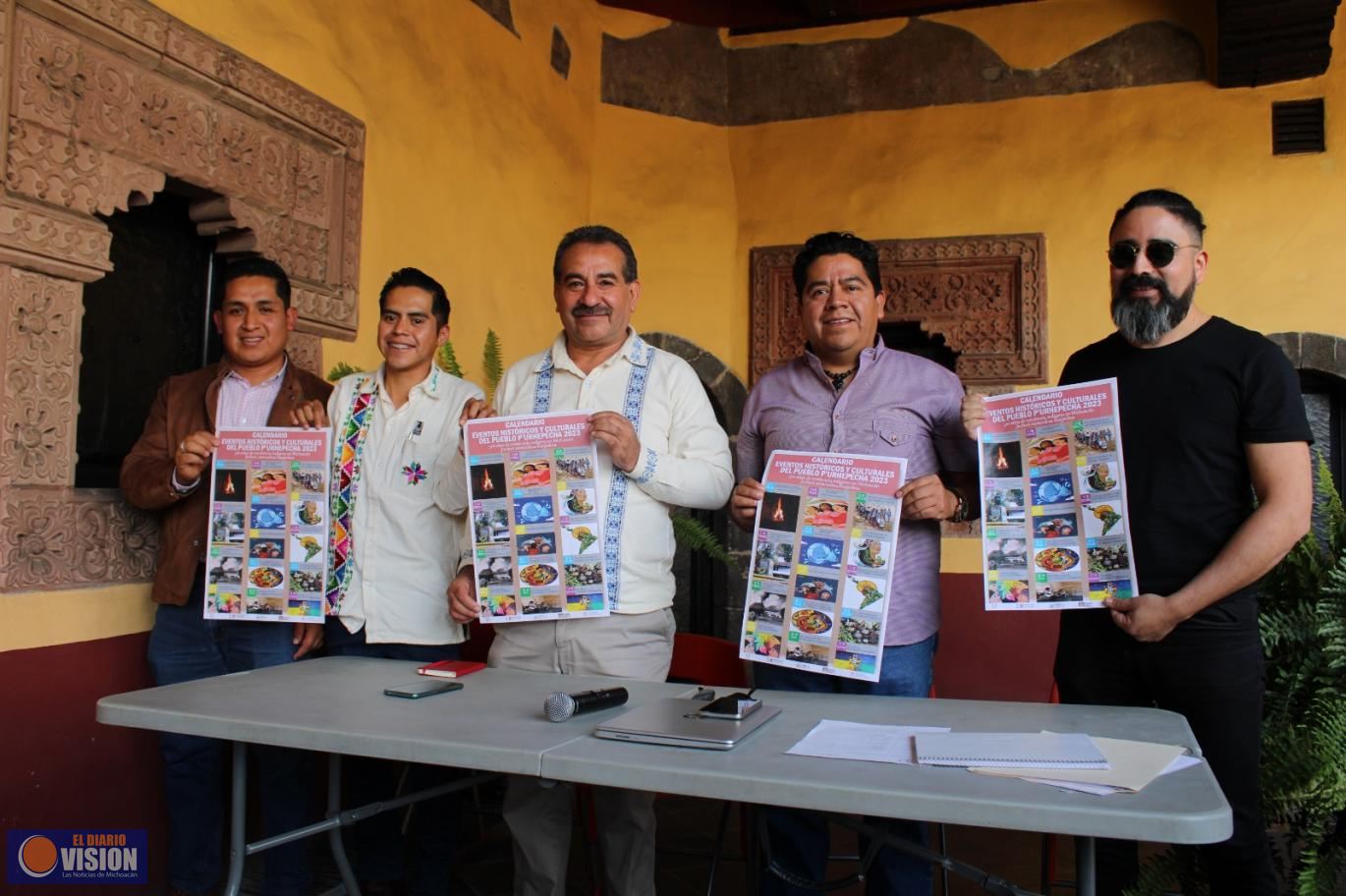 Presentan calendario de eventos históricos del pueblo purépecha en Uruapan