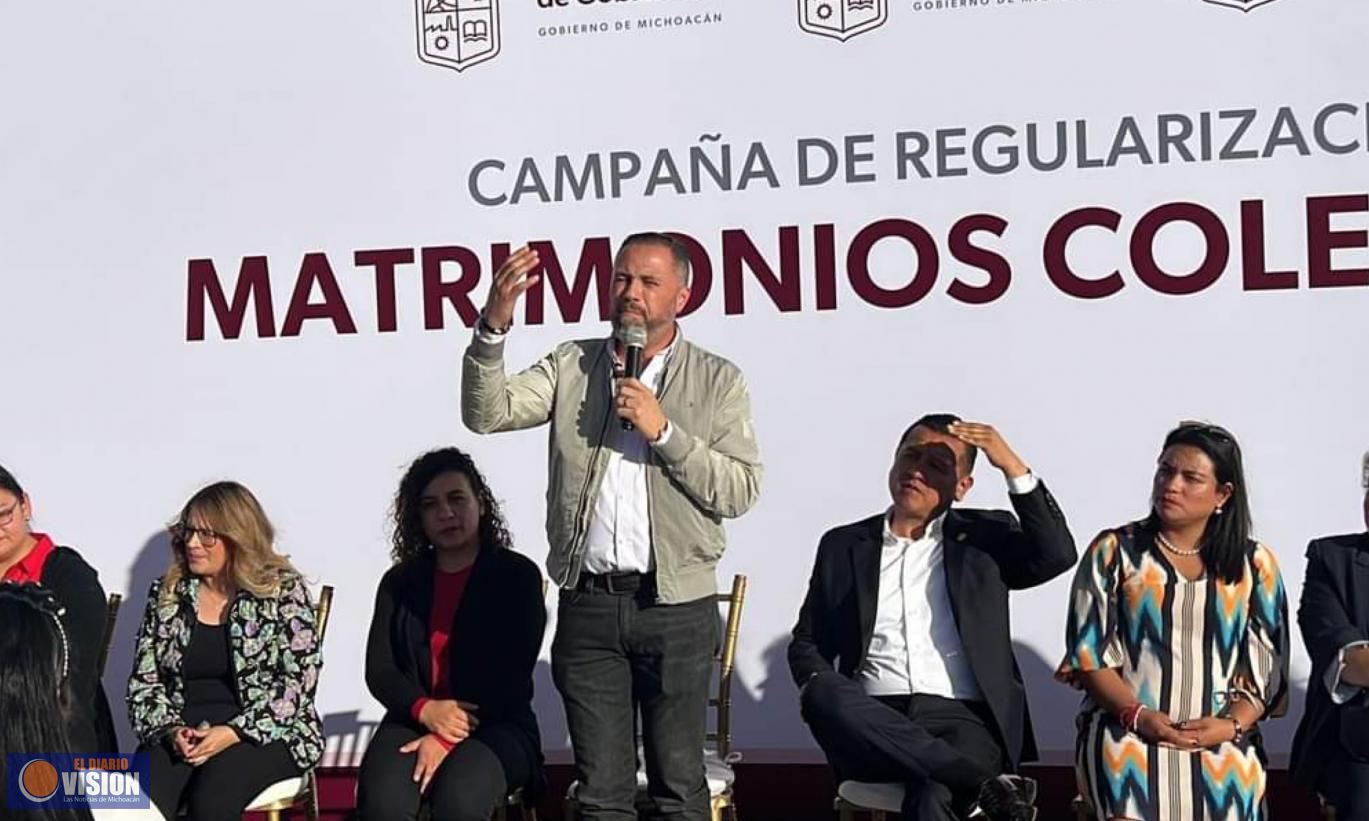 Exitosa jornada de regularización de matrimonios colectivos en Zacapu 