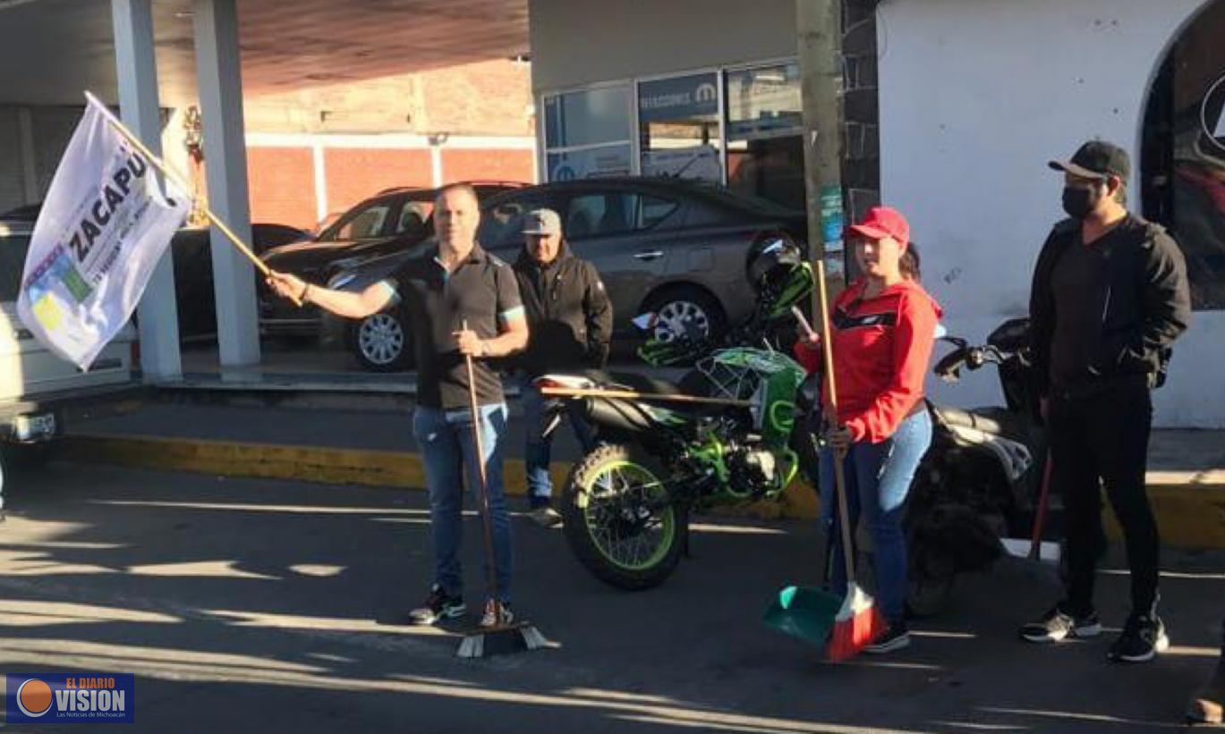 Ayuntamiento de Zacapu realiza  jornada de limpieza 