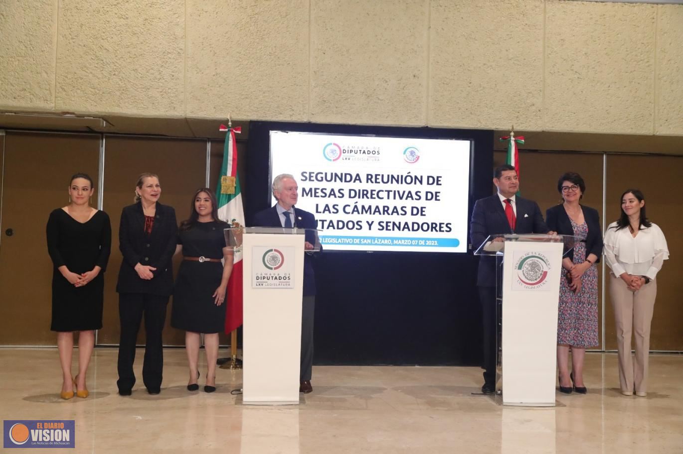 Acuerdan Cámara de Diputados y Senado agilizar los trabajos del Congreso de la Unión