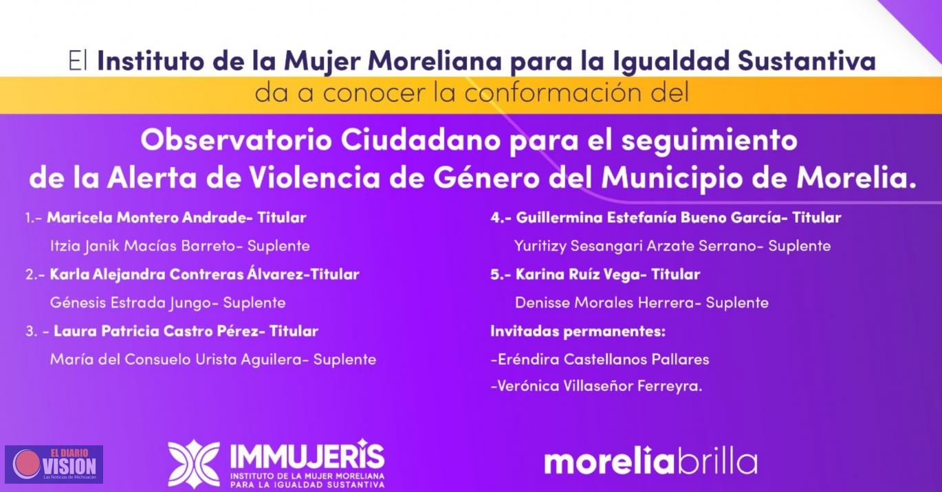 IMMUJERIS da a conocer nombres de integrantes del Observatorio Ciudadano