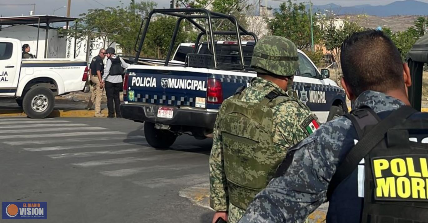 Policía Morelia apoya llamado de auxilio en fraccionamiento colindante con Tarímbaro