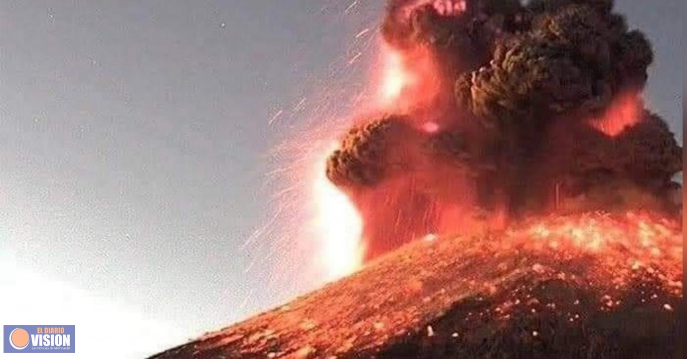Explosión Estromboliana, en el Volcán Popocatépetl