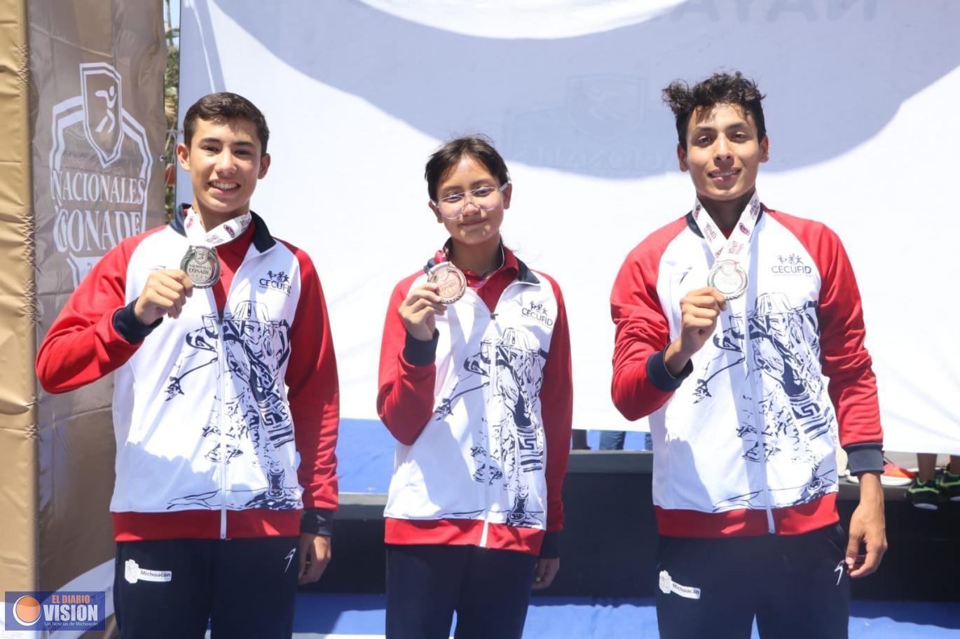Suma Michoacán dos platas y un bronce en triatlón en los Nacionales Conade 2023