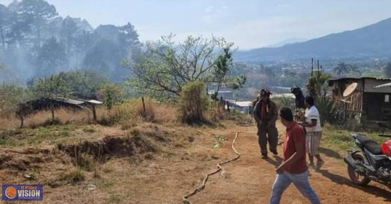 Controlado el incendio en Uruapan, sin riesgo para la población