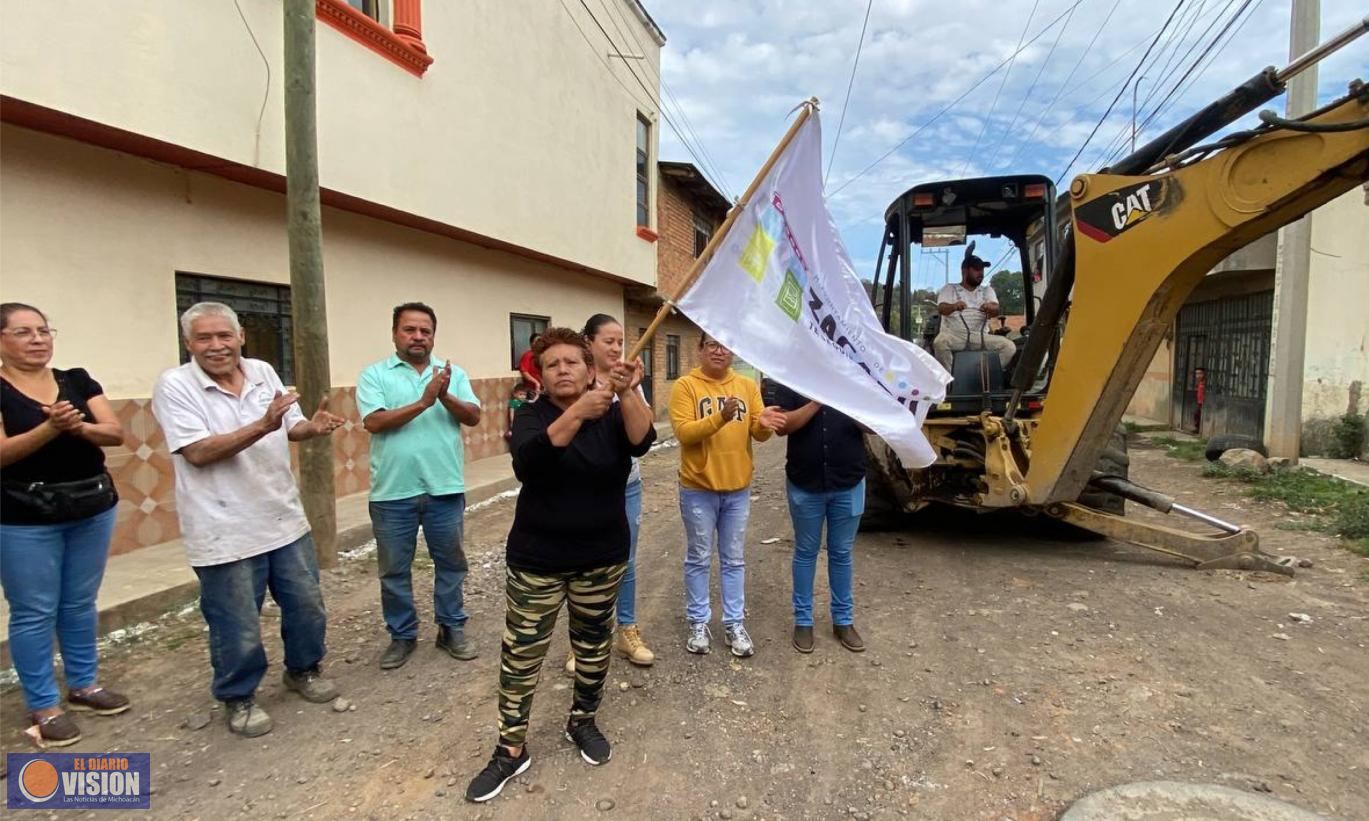 Arranca obra de pavimentación en colonia Rincón de San Miguel en Zacapu
