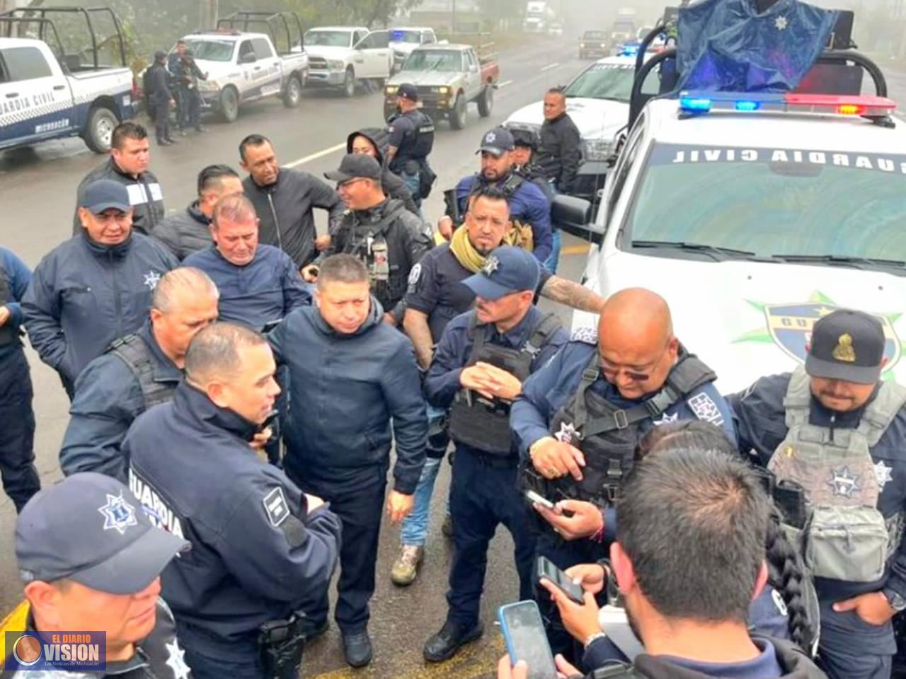 Por aire y tierra, Guardia Civil garantiza la seguridad de las y los uruapenses
