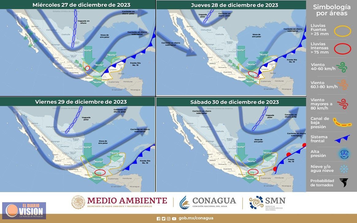 Lluvias fuertes y bajas temperaturas en las próximas horas, PC pide tomar precauciones