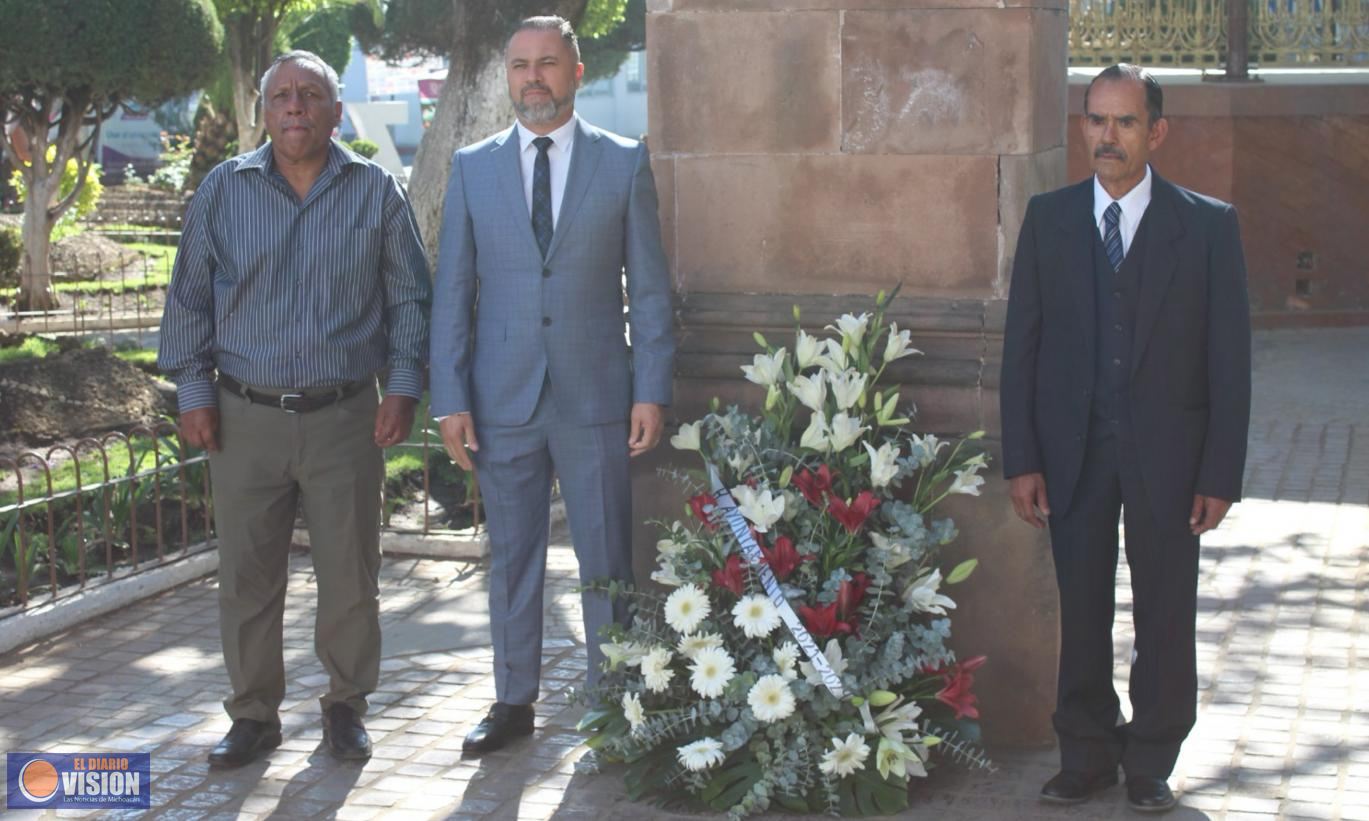 Conmemoran CCXVIII Aniversario del Natalicio de Benito Juárez García en Zacapu