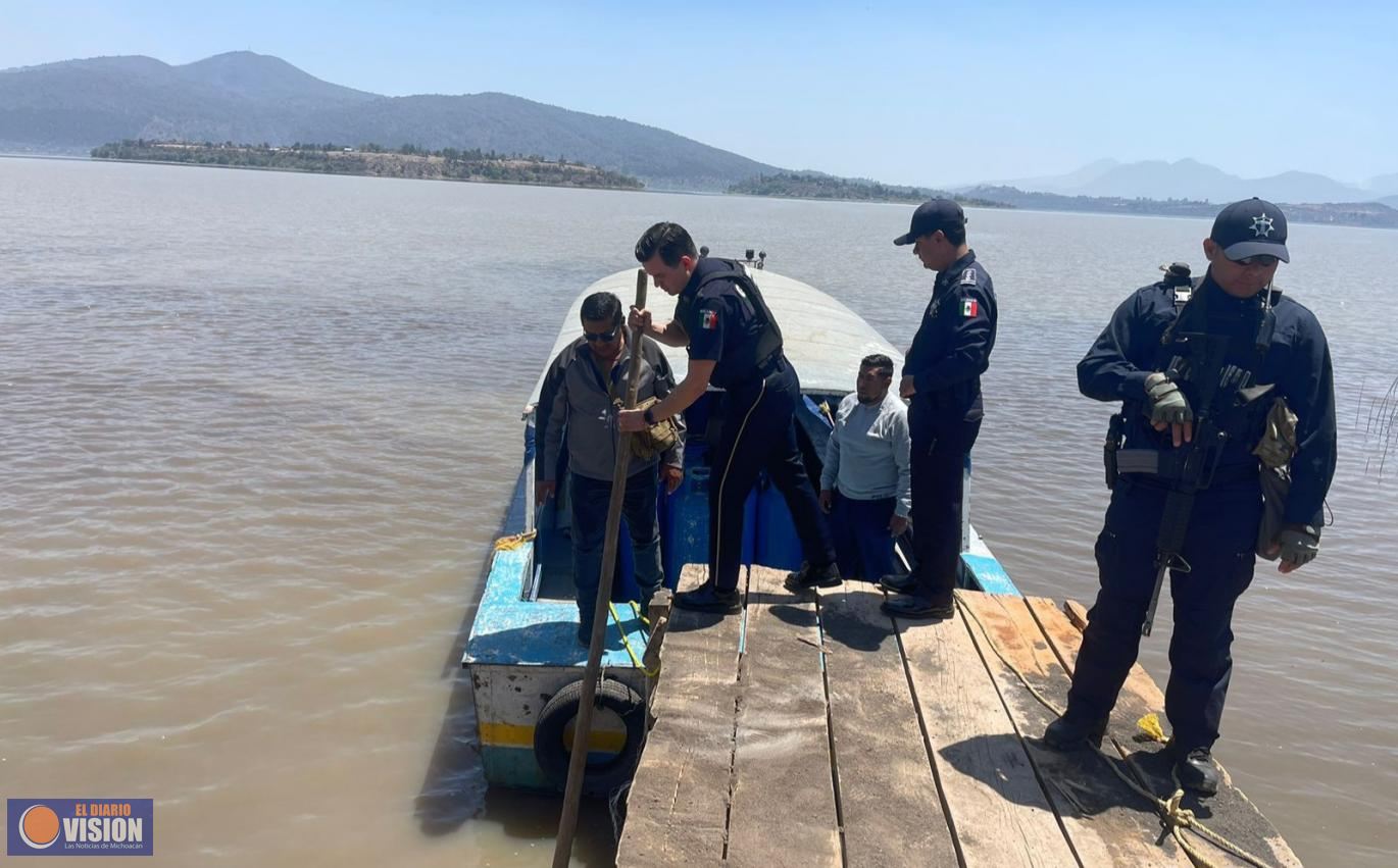 Guardia Civil refuerza vigilancia en lago de Pátzcuaro para inhibir extracción ilegal de agua