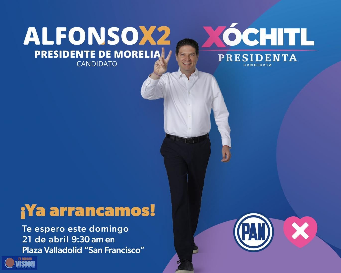 Invita Alfonso Martínez al arranque oficial de campaña, este domingo en Plaza Valladolid