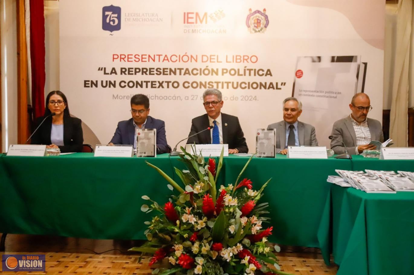 Presentan libro “La representación política en un contexto constitucional”, en Congreso del Estado