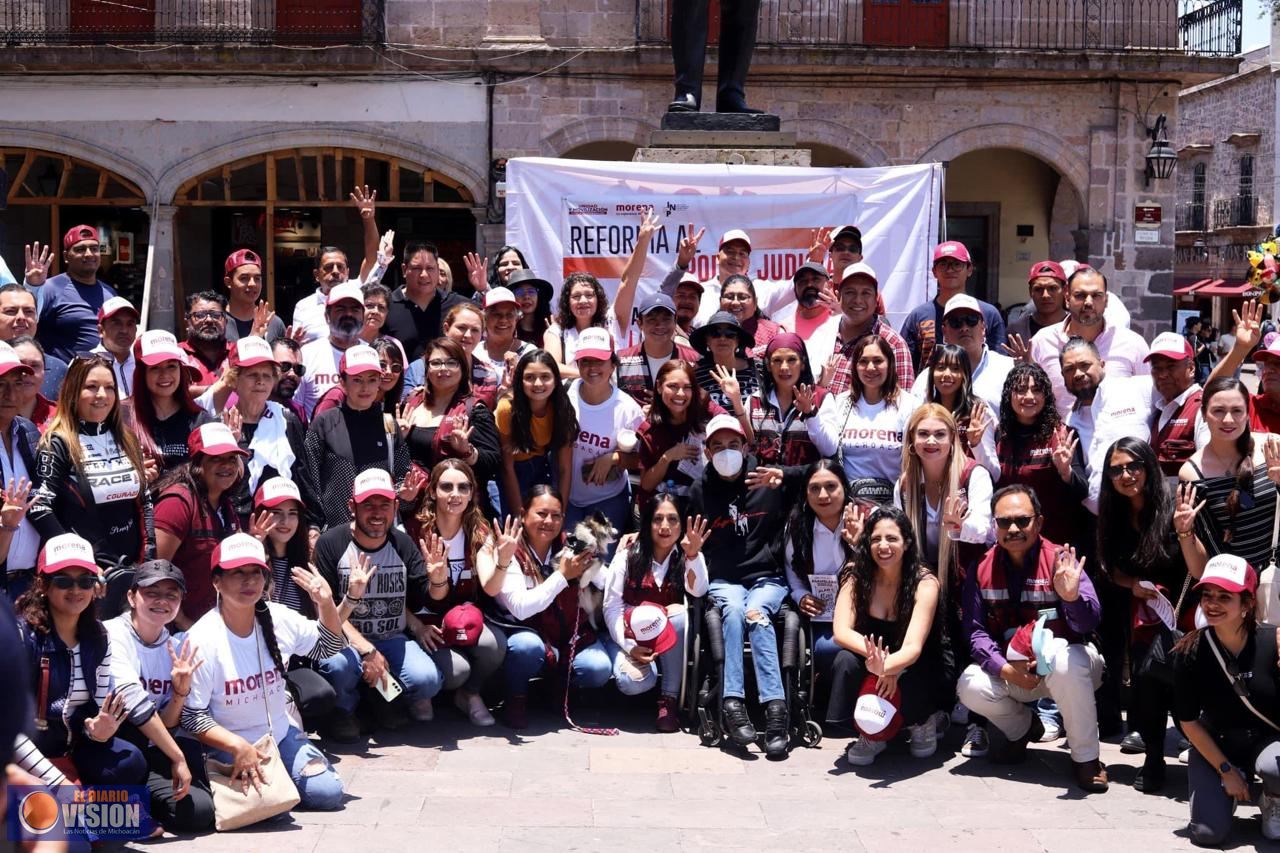 Desde plazas públicas de Michoacán, informamos sobre reforma al Poder Judicial: JP Celis