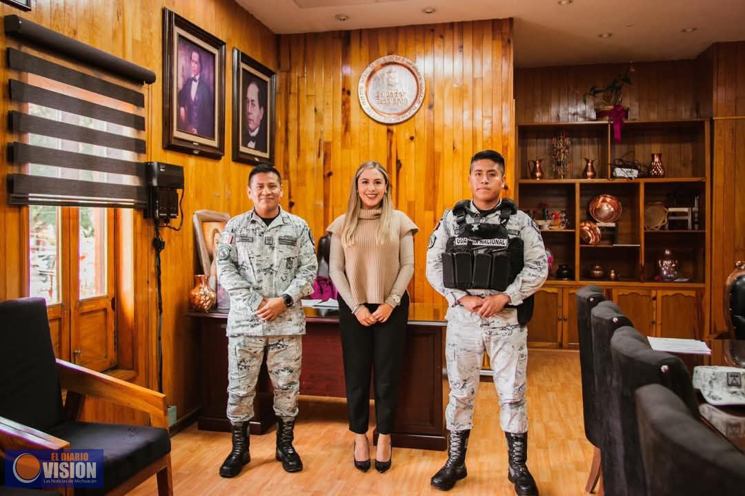 Fortalece Dayana Pérez Mendoza coordinación con  Guardia Nacional en temas de seguridad