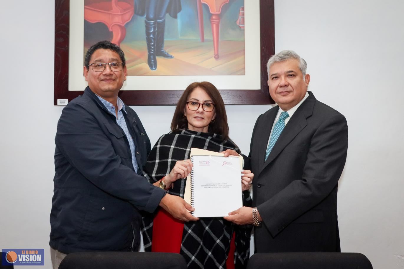 Congreso del Estado recibe Informe Anual de Gestión del Órgano Interno de Control del IEM 2024
