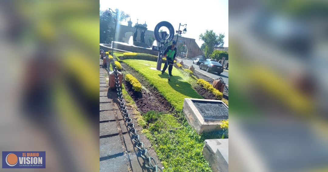 Gobierno de Morelia interviene áreas verdes en zona de las Tarascas