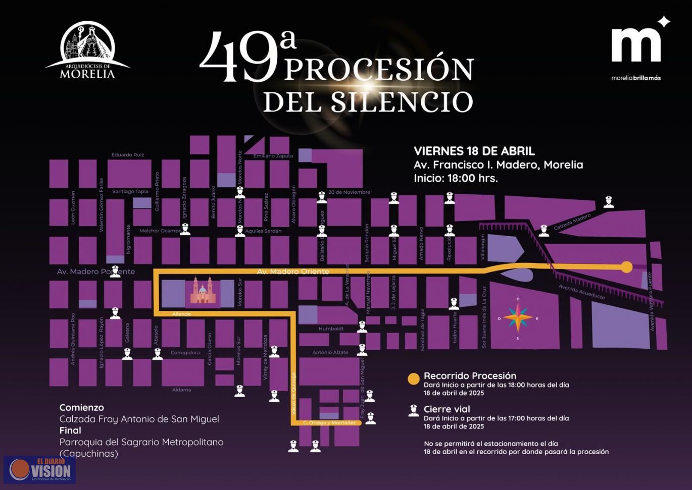 Listo, operativo vial por actividades de Semana Santa, en el Centro de Morelia