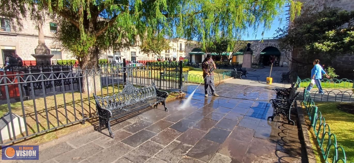El Centro Histórico de Morelia, limpio y listo para la Semana Santa