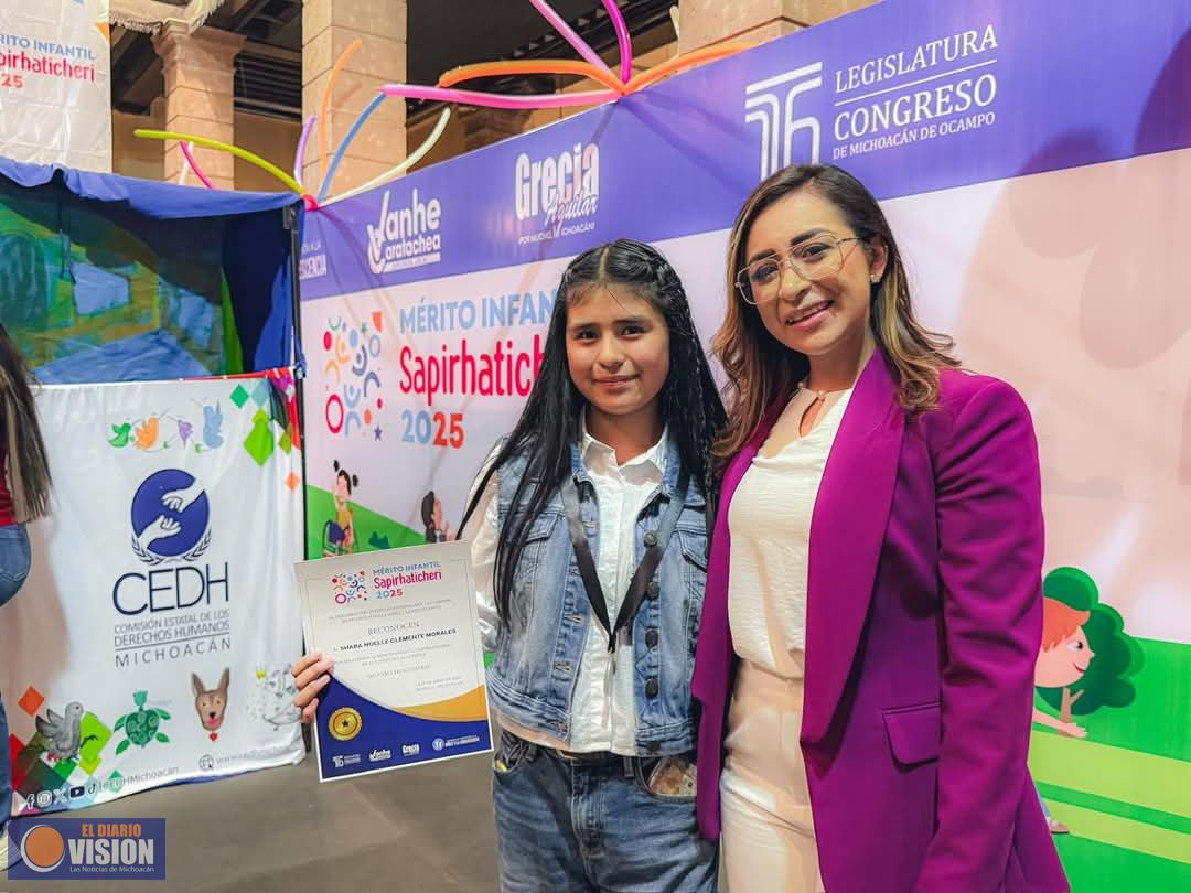 Reconoce Grecia Aguilar participación de niñas y niños en  entrega al Mérito Infantil Sapirhaticheri