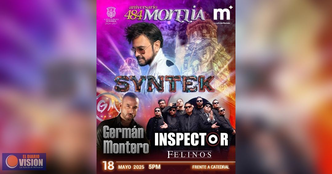 Aleks Syntek encabeza espectacular concierto de Aniversario de Morelia