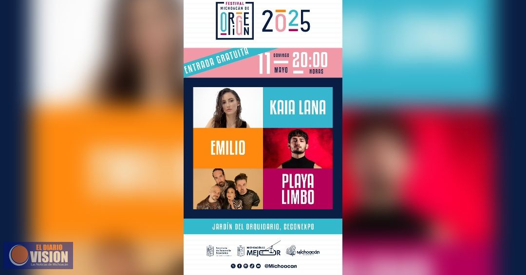 Playa Limbo, Emilio Osorio y Kaia Lana, este domingo en el Festival Michoacán de Origen