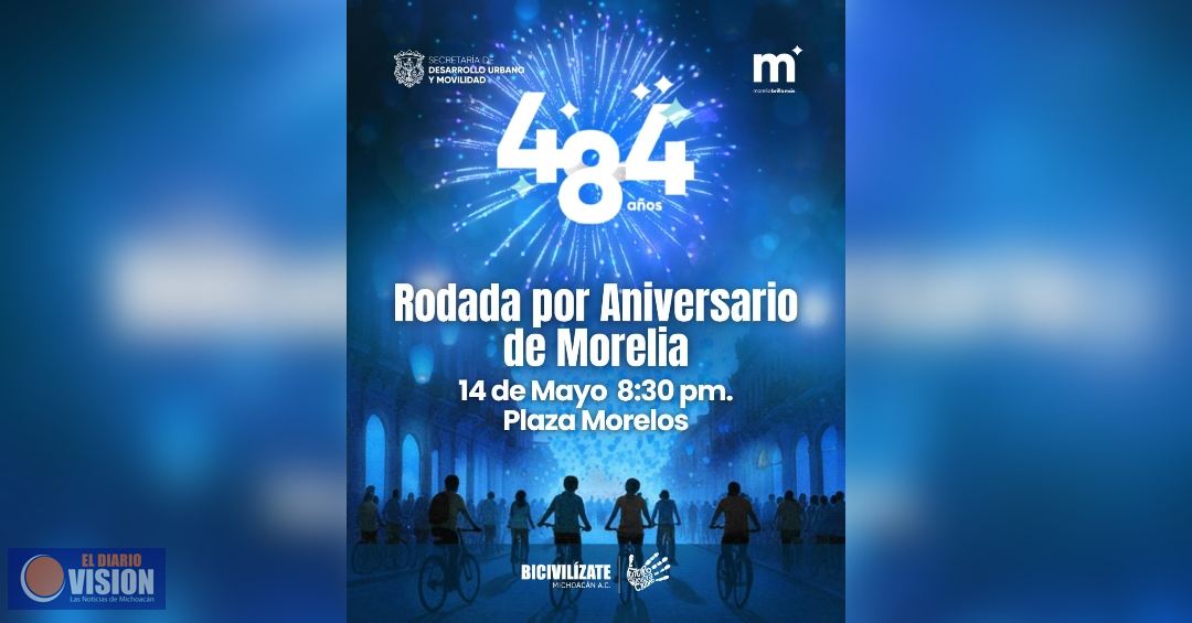 Invita Gobierno de Morelia a Gran rodada nocturna, el 14 de mayo