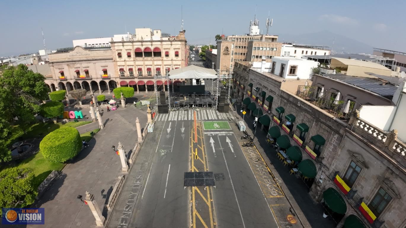 Listo, escenario para gran concierto gratuito por 484 Aniversario de Morelia