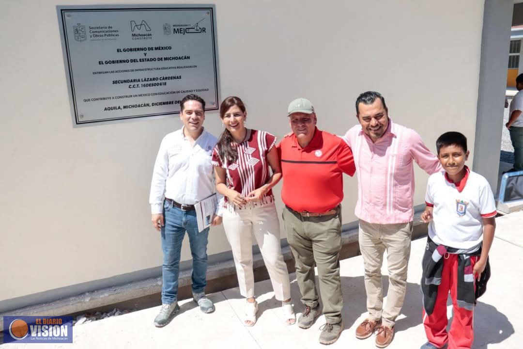 En Aquila y Coahuayana, la mayor inversión en obra educativa y equipamiento: Gaby Molina