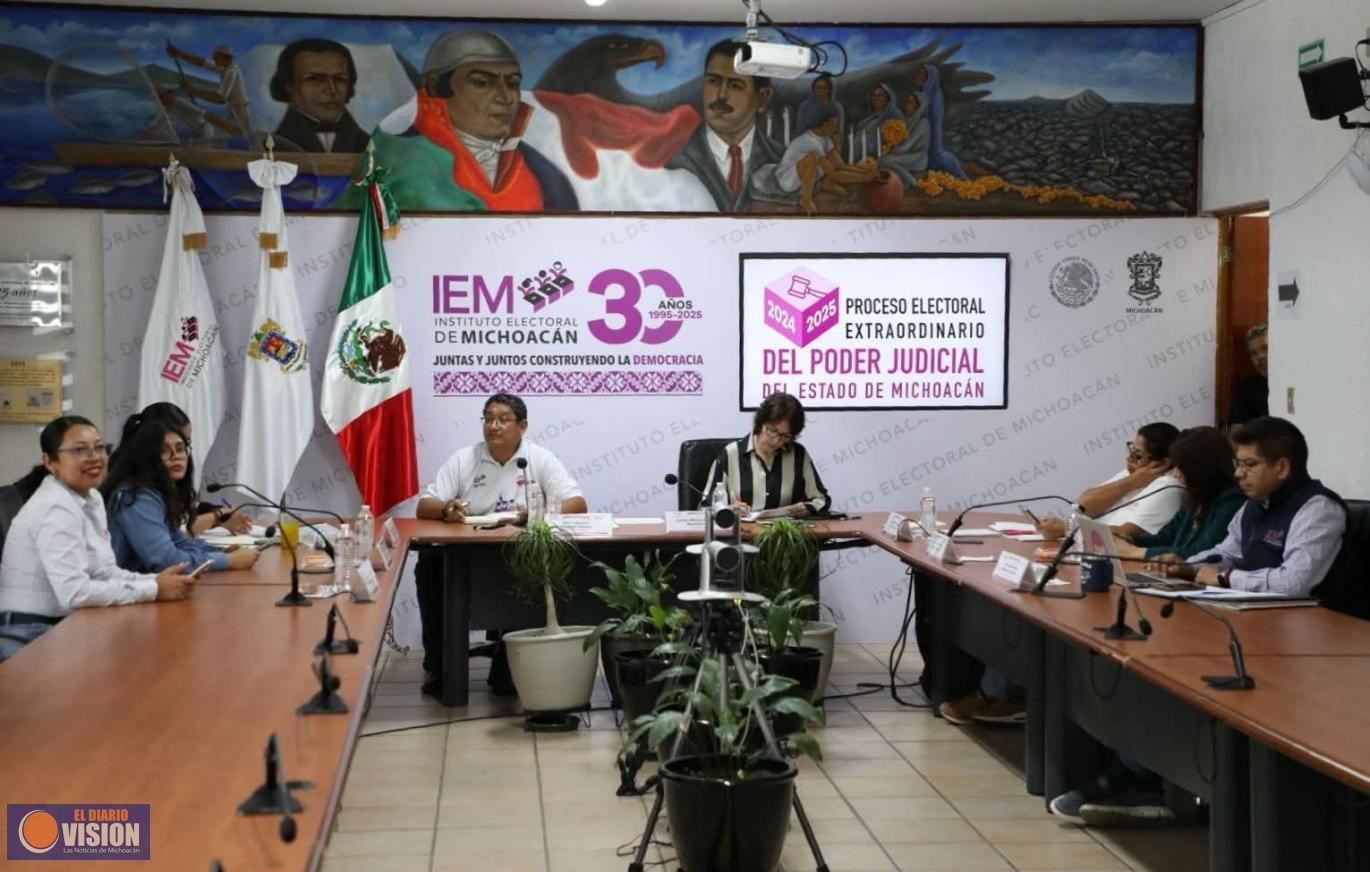 Presenta IEM avance del cómputo de la elección del Poder Judicial de Michoacán