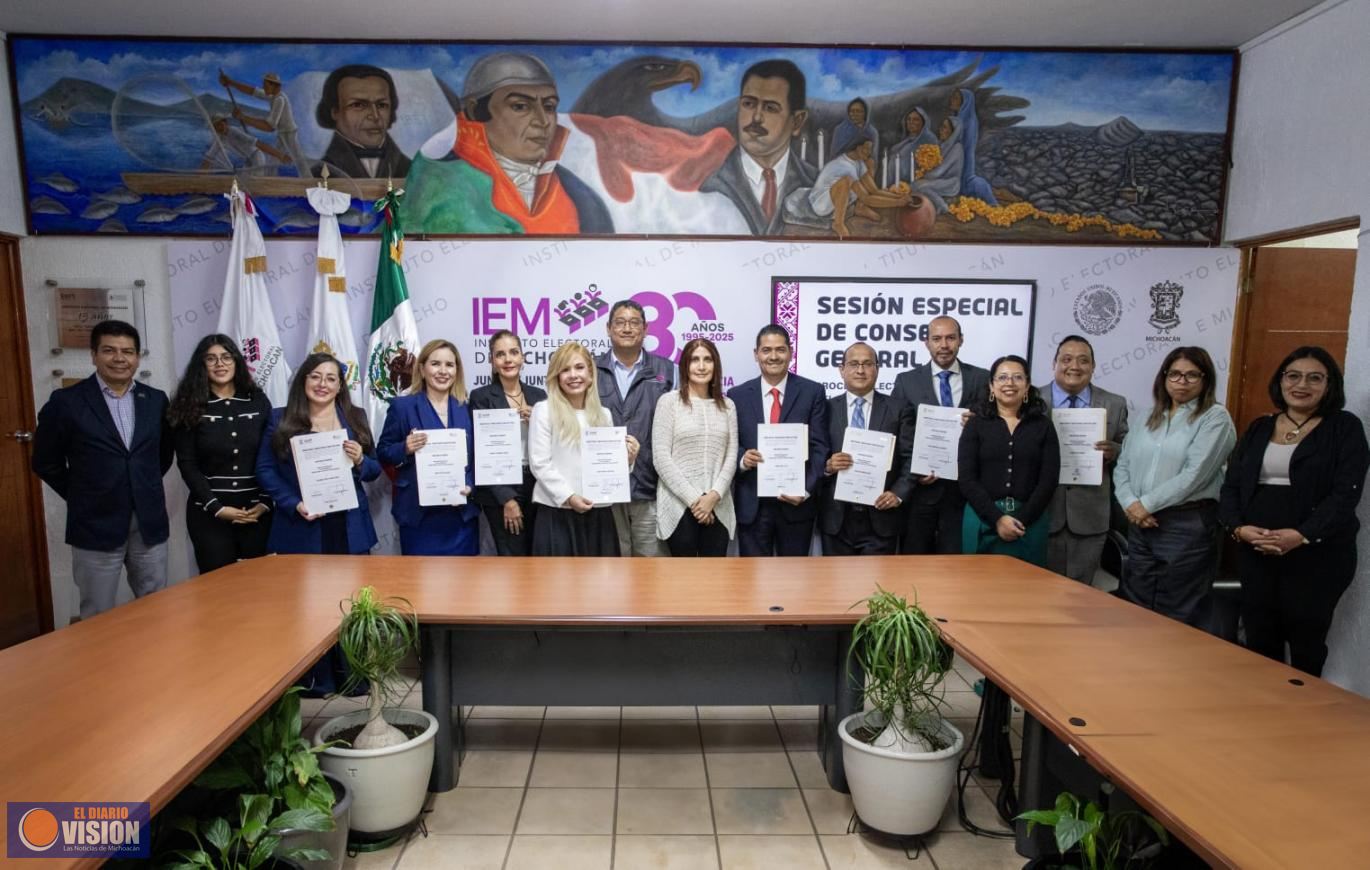 Entrega IEM constancias de mayoría a Magistraturas de Disciplina, Penales y Juzgados Laborales