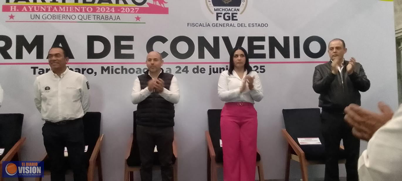 Signan convenio Tarímbaro con Fiscalía General del Estado