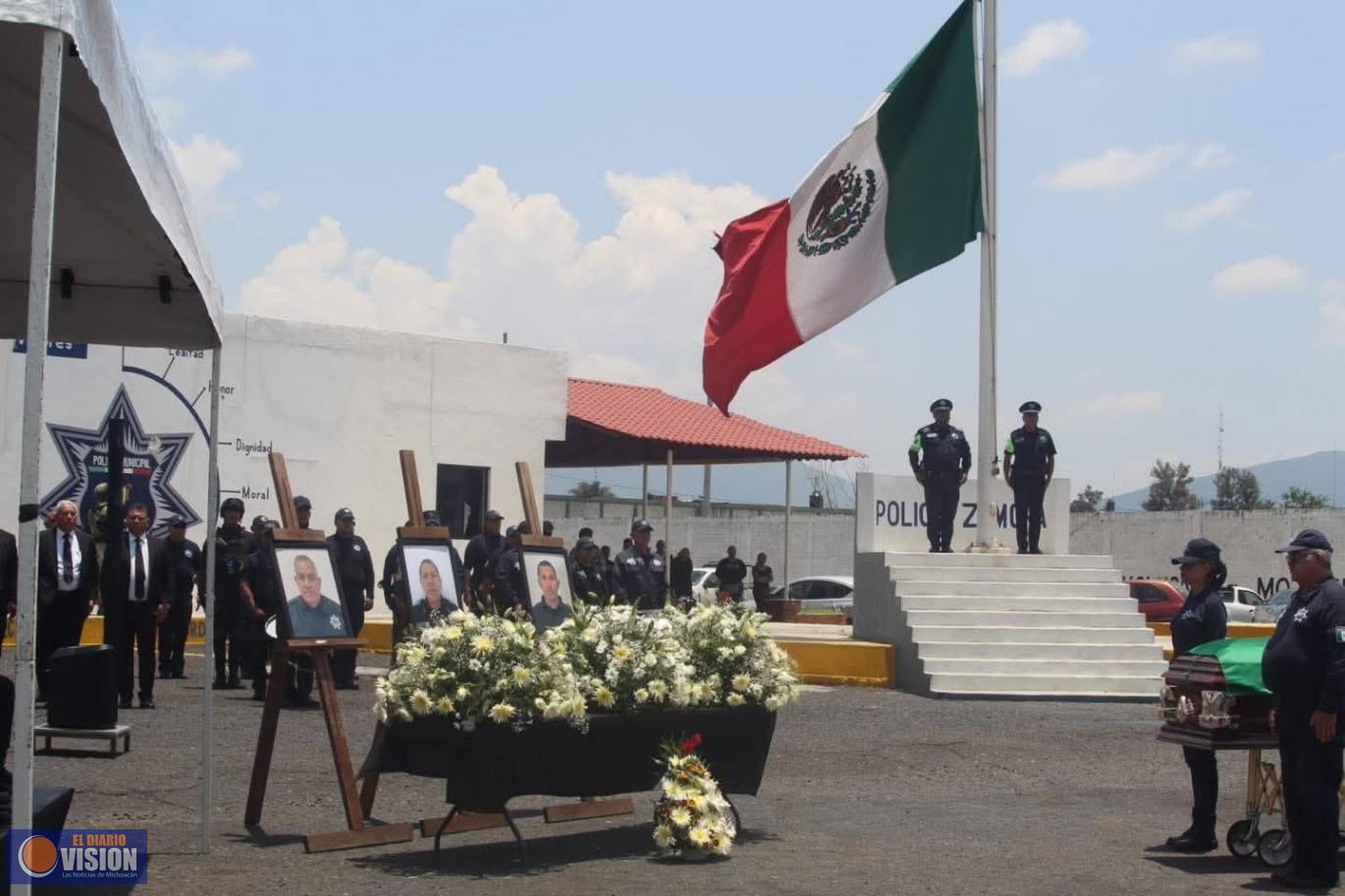 Rinden homenaje póstumo a policías asesinados en Zamora