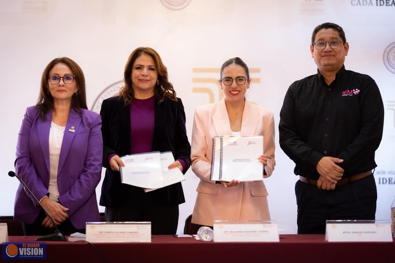 Recibe Congreso del Estado el Informe de Actividades del IEM