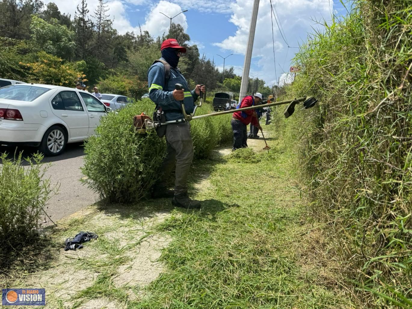 Embellecen accesos de Morelia con jornada de limpieza integral en la avenida Miguel Hidalgo