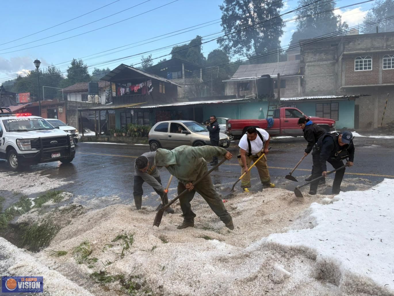 Operativo con saldo blanco tras tormenta con granizo en Salvador Escalante