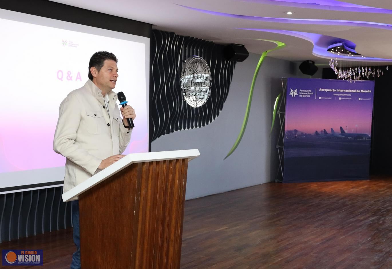 Apoya Alfonso Martínez crecimiento y nuevas rutas del Aeropuerto de Morelia