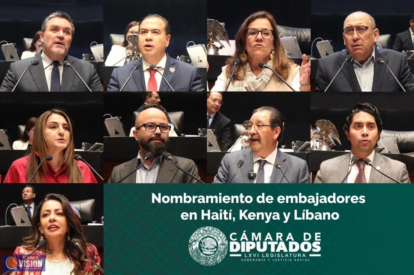 Diputadas y diputados emitieron postura sobre ratificación de embajadores en Haití, Kenya y Líbano