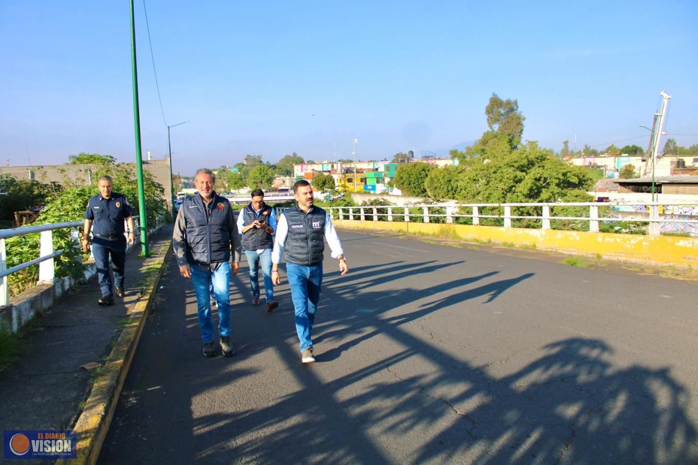 Yankel Benítez supervisa niveles de ríos y drenes de Morelia