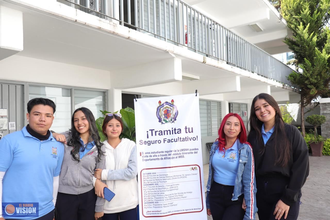 Estudiante nicolaita, el seguro facultativo es tu derecho, tramítalo