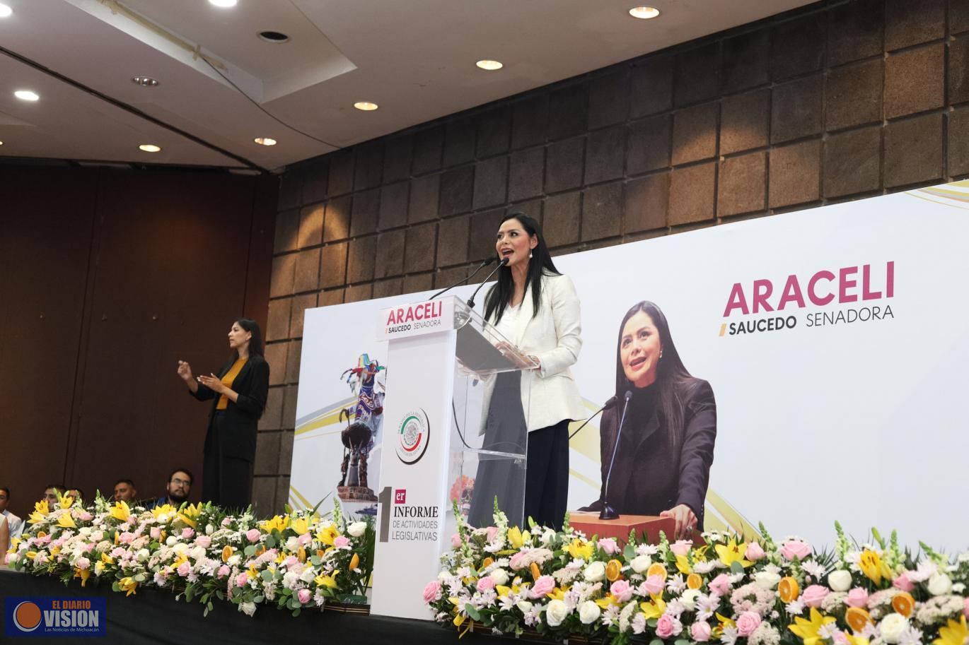 Aquí hay con qué construir un mejor Michoacán: Araceli Saucedo en su Primer Informe como Senadora