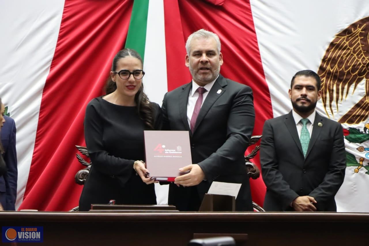 Congreso recibe el Cuarto Informe de Gobierno del gobernador Alfredo Ramírez Bedolla