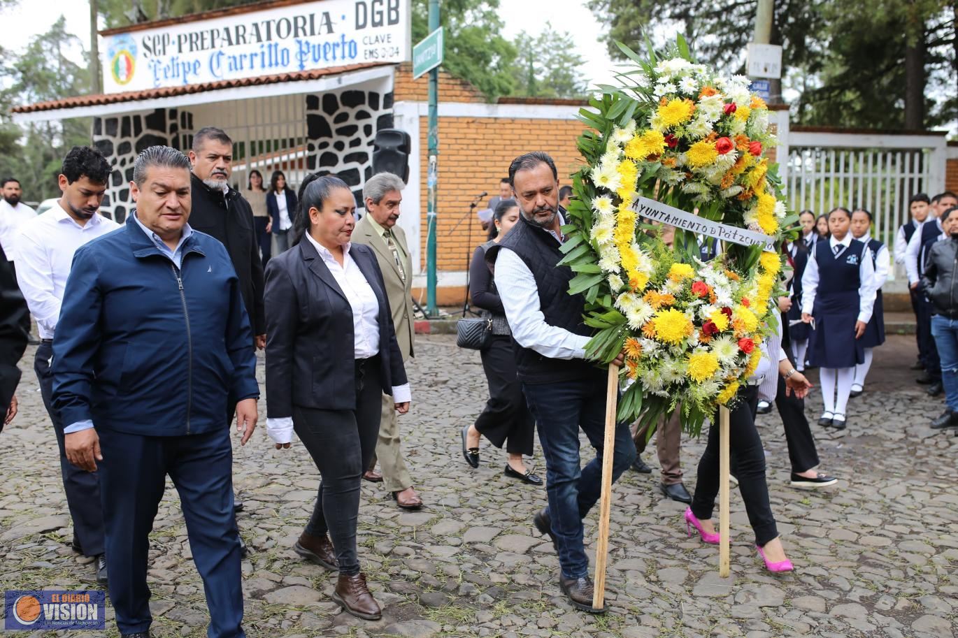 Julio Arreola encabeza conmemoración del natalicio de José María Morelos con sector educativo 