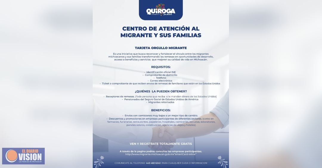 Refuerza Quiroga su compromiso con la comunidad migrante a través de la Tarjeta Orgullo Migrante