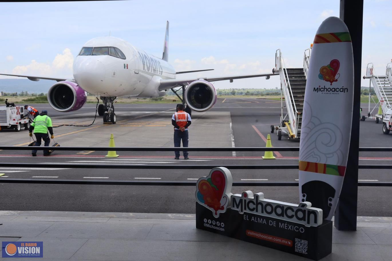 Llegada aérea de pasajeros a Michoacán crece más del 19 % en este septiembre: Sectur