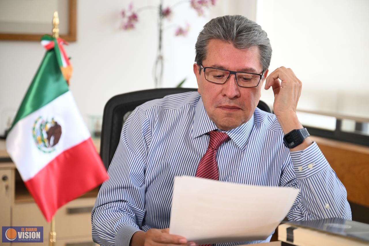 El Plan Michoacán por la Paz y la Justicia, respuesta a la emergencia de seguridad: Ricardo Monreal