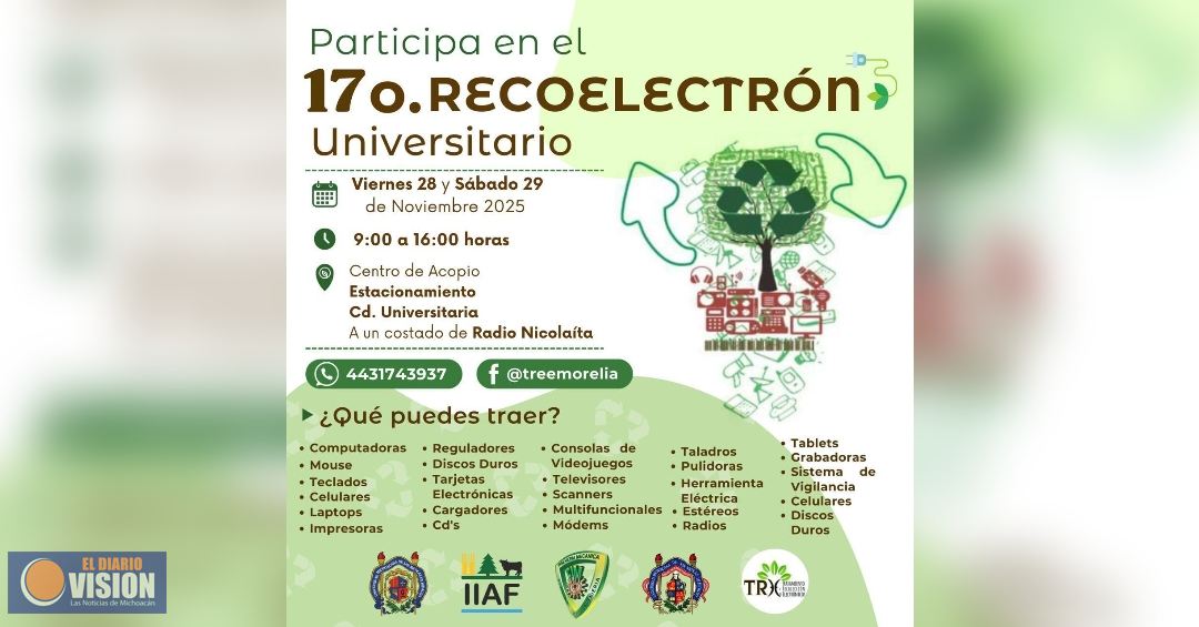 28 y 29 de noviembre se llevará a cabo el Recoelectrón Universitario 