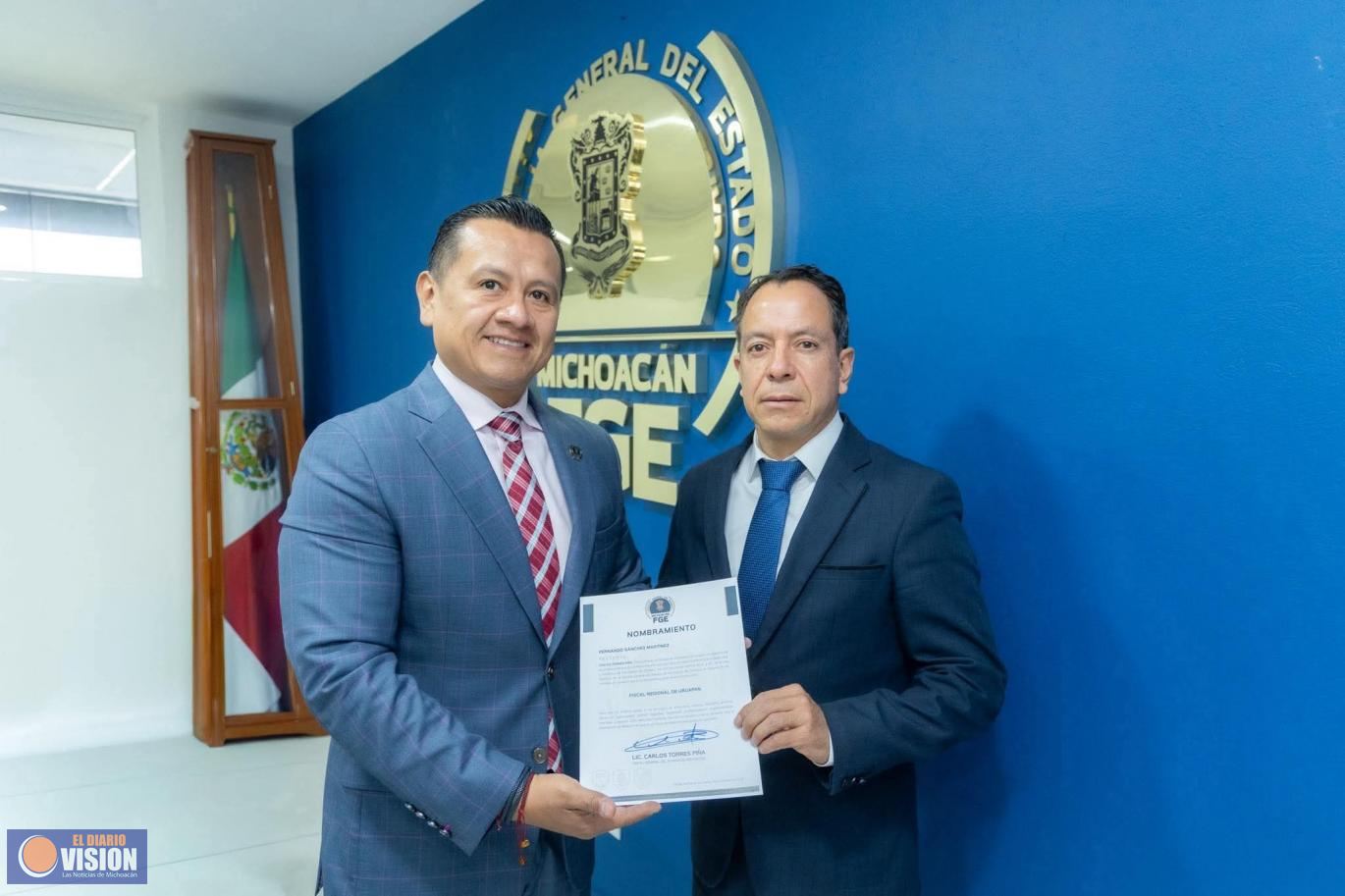 Fernando Sánchez Martínez como nuevo Fiscal Regional de Uruapan