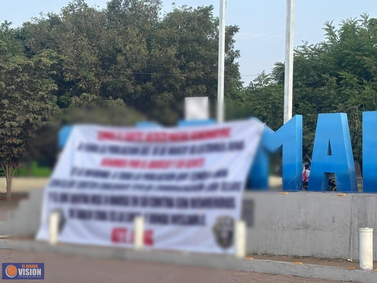 Colocan narco mantas del CJNG en Buenavista