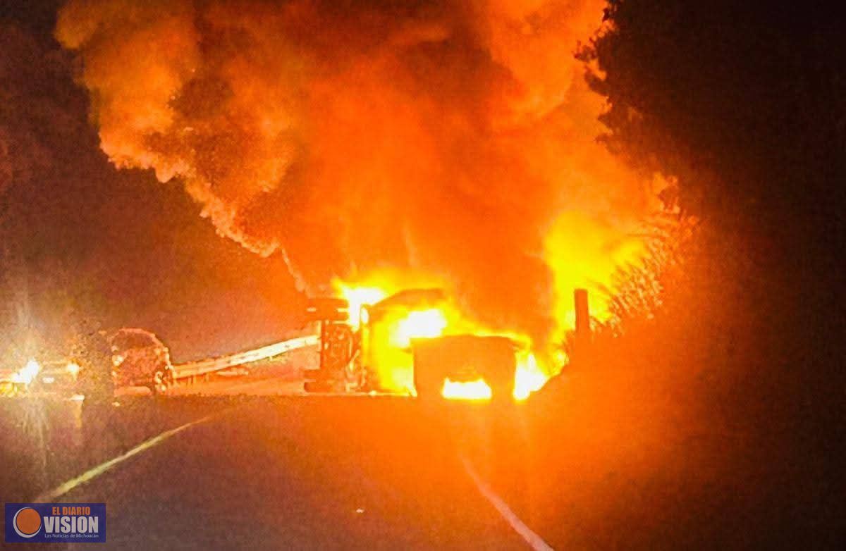 Choque e incendio de vehículo deja un muerto y 3 mujeres heridas